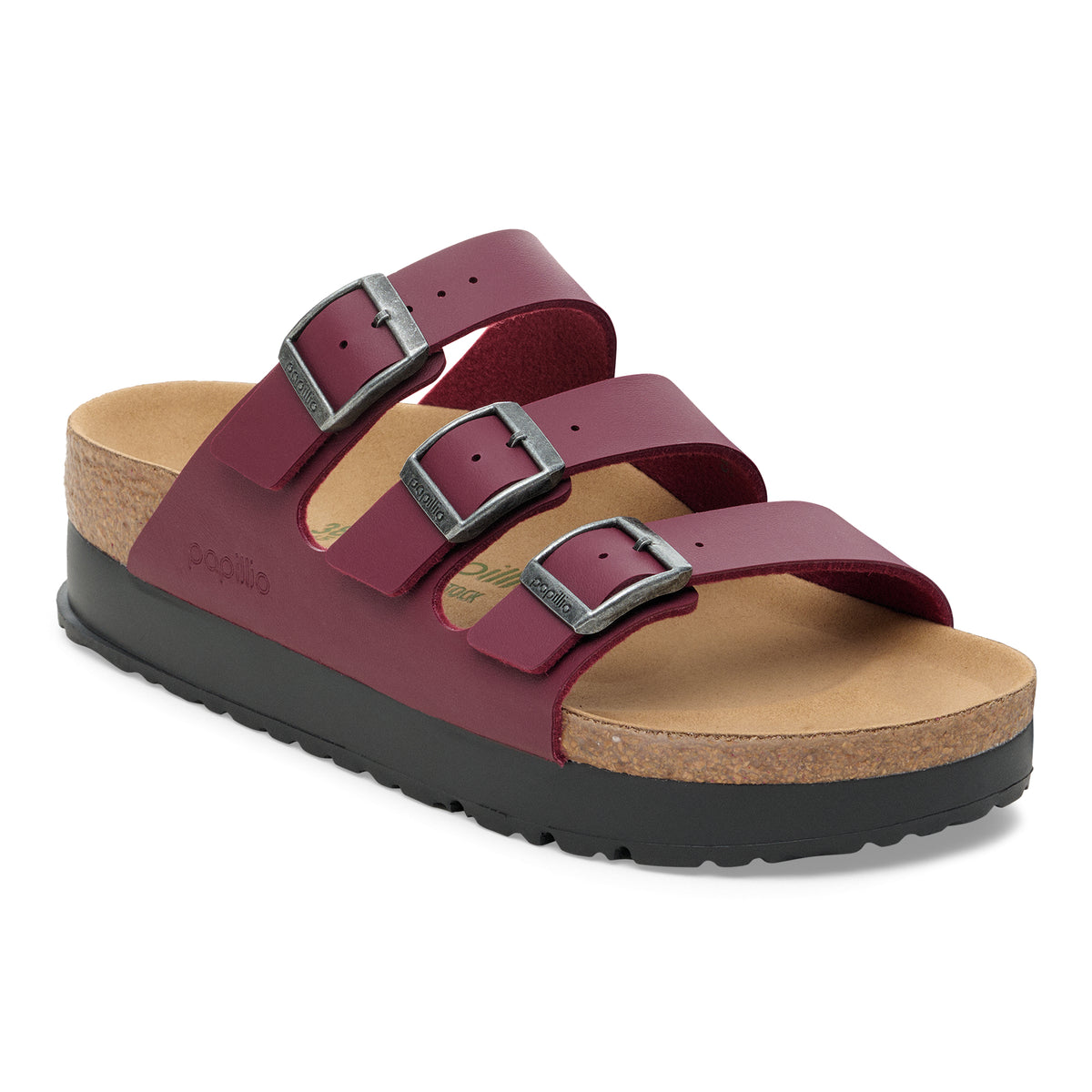 Birkenstock Florida Vegan Flex Platform Sandal in Zinfandel Birko-Flor