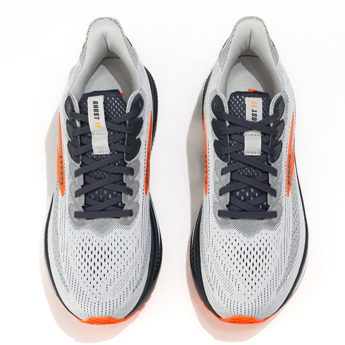 Men’s Brooks Ghost 17 Road Running Shoe in Oyster Mushroom/Orange/Ebony