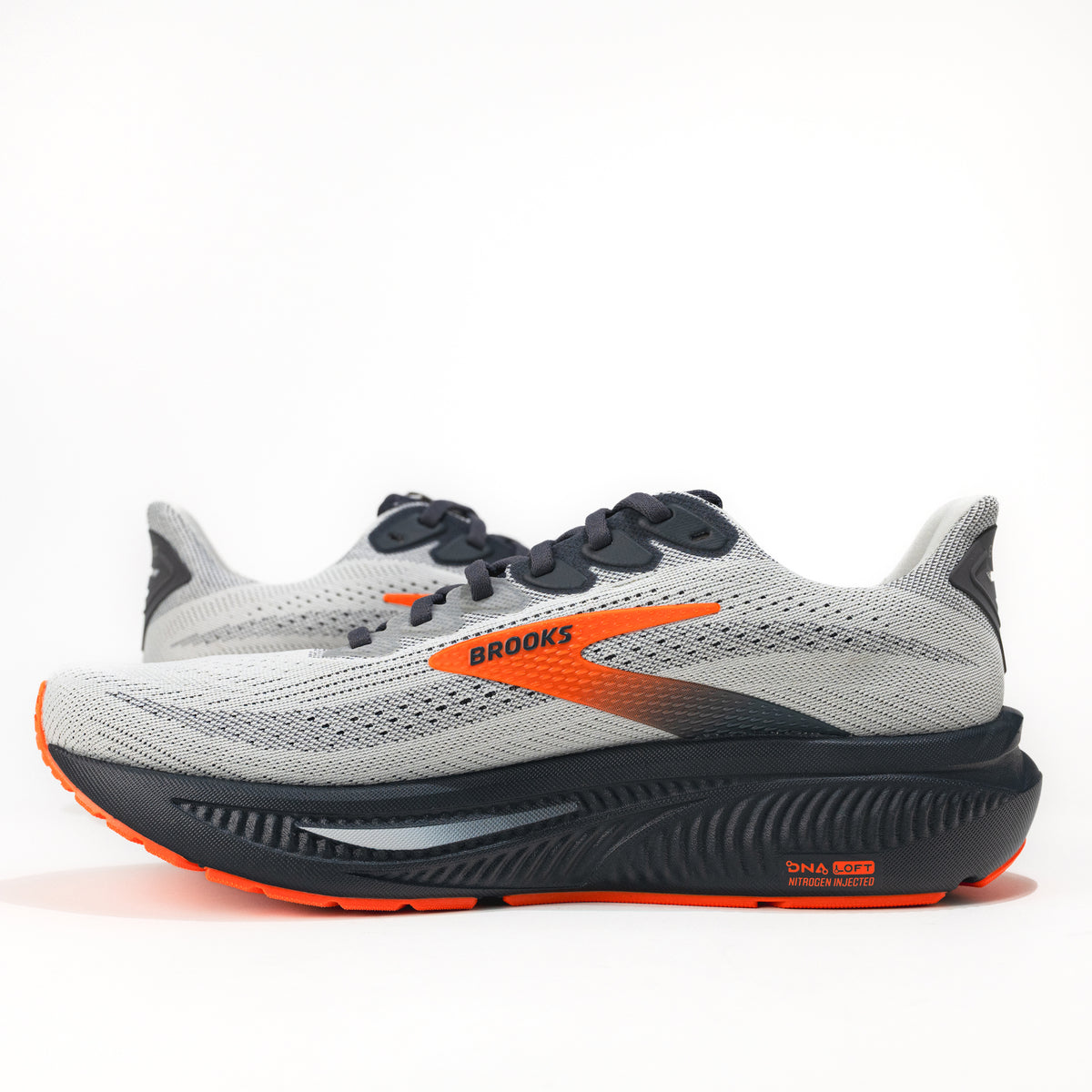 Men’s Brooks Ghost 17 Road Running Shoe in Oyster Mushroom/Orange/Ebony