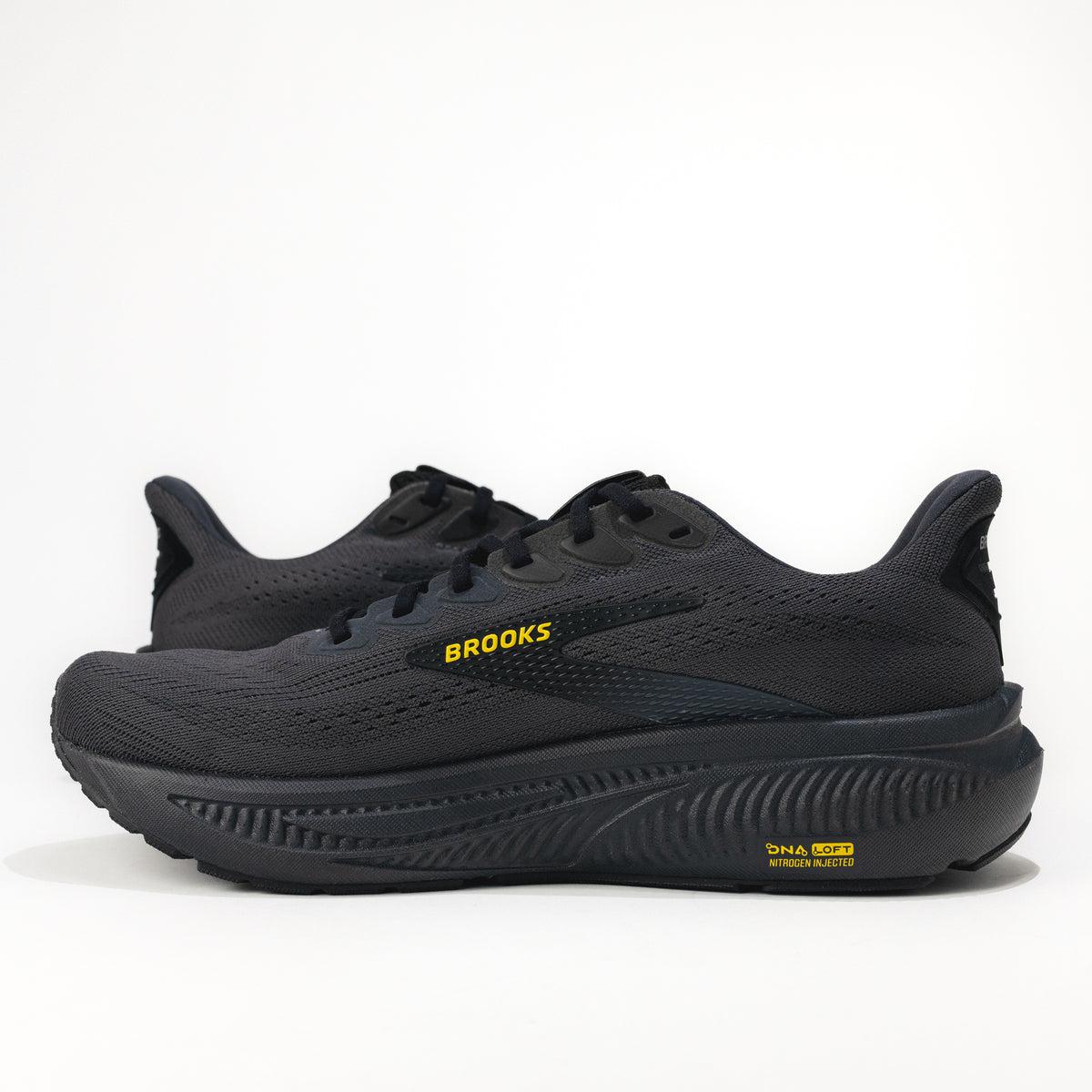 Men’s Brooks Ghost 17 Road Running Shoe in Ebony/Black/Yellow