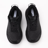 Men's HOKA Bondi SR Sneaker in Black Water-Resistant Leather