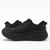 Men's HOKA Bondi SR Sneaker in Black Water-Resistant Leather