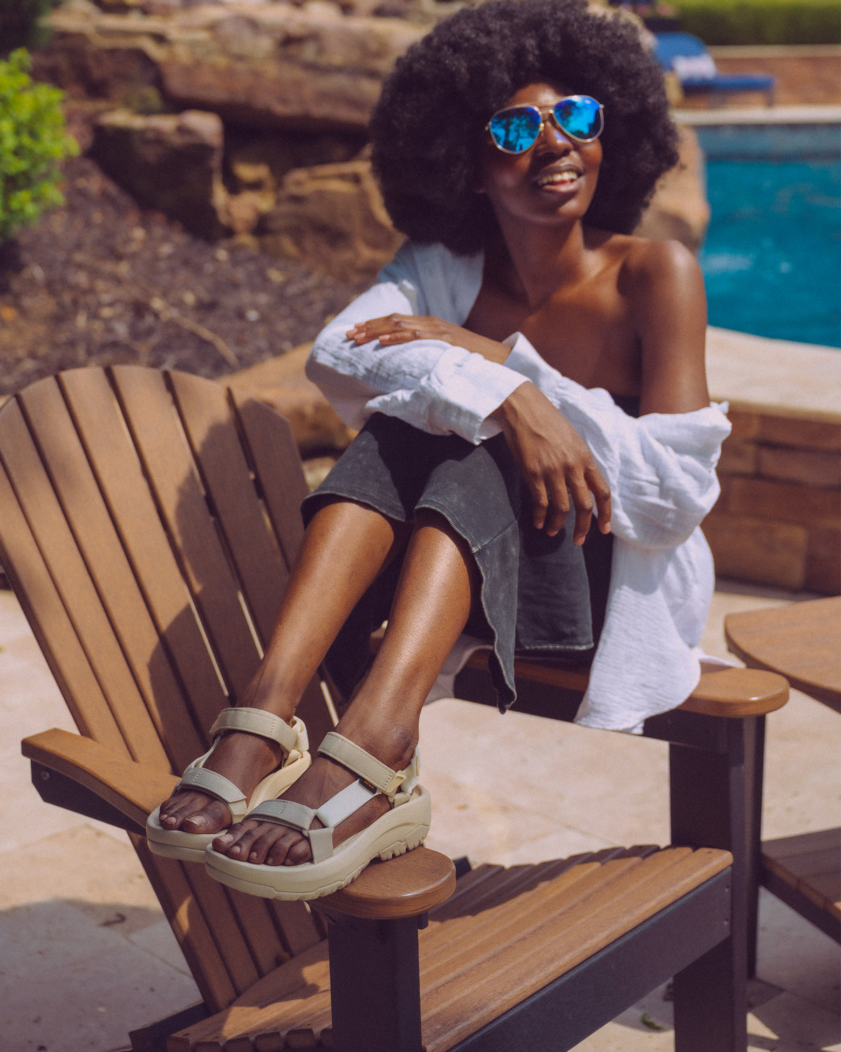 Women's Teva Hurricane XLT2 Ampsole Sandal in Birch Multi tan with chunky platform sole and Rugged Durabrasion Rubber™ outsole for grippy traction