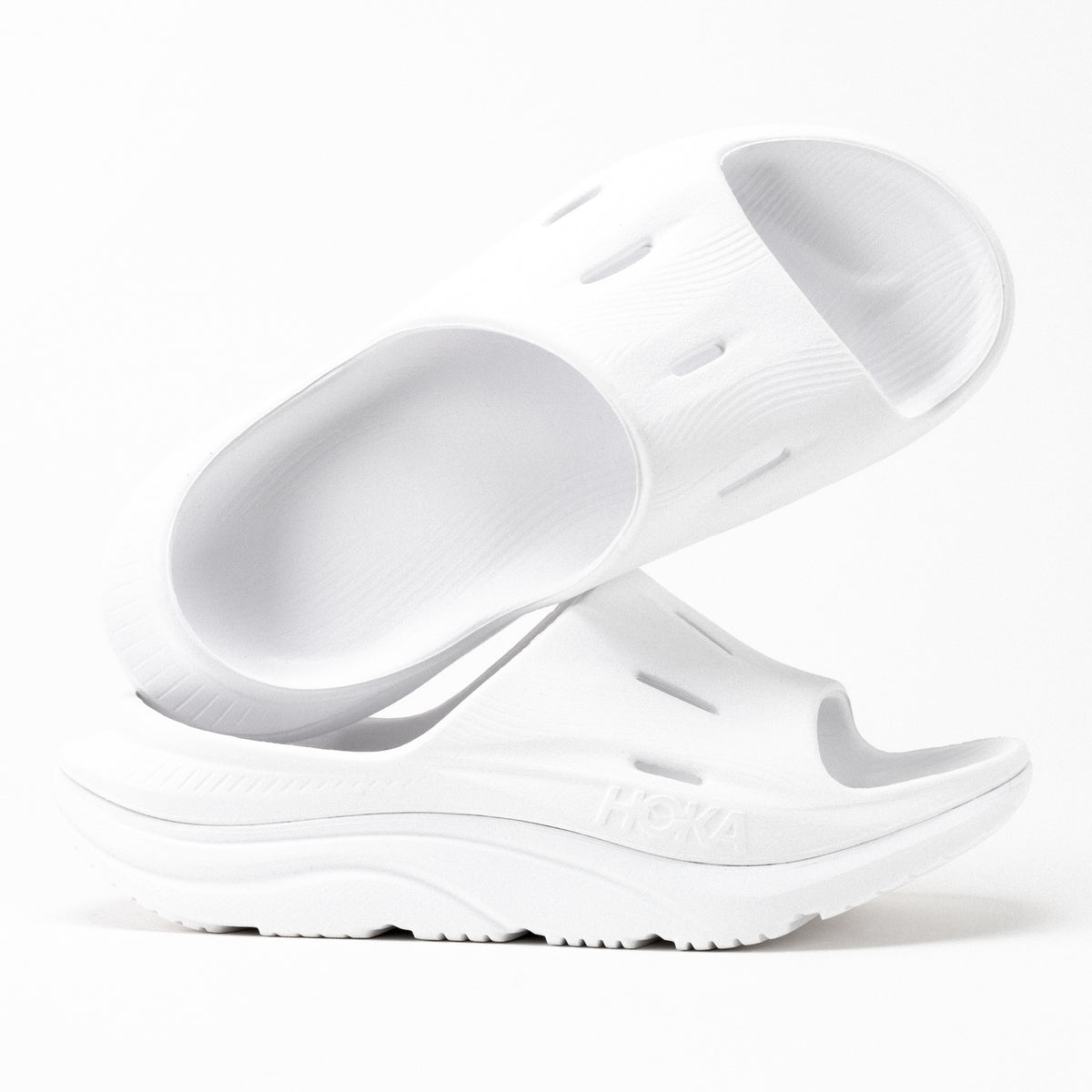 HOKA Ora Slide 3 Cushioned Recovery in White - Unisex