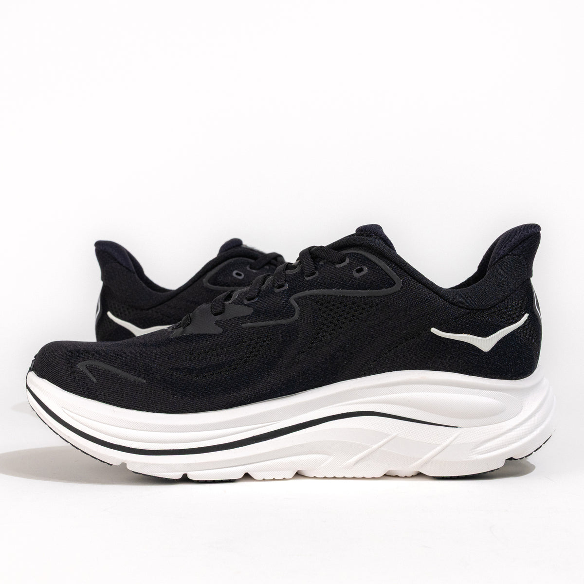 Men's HOKA Clifton 10 Lightweight Running Shoe in Black/White