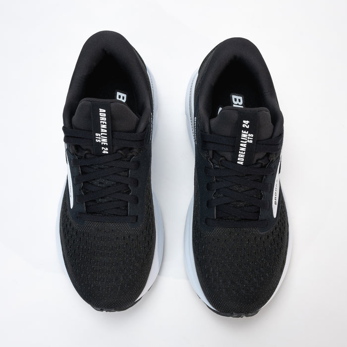 Top view of the women's Brooks Adrenaline GTS 24 for women, highlighting the breathable mesh upper and secure lace design.