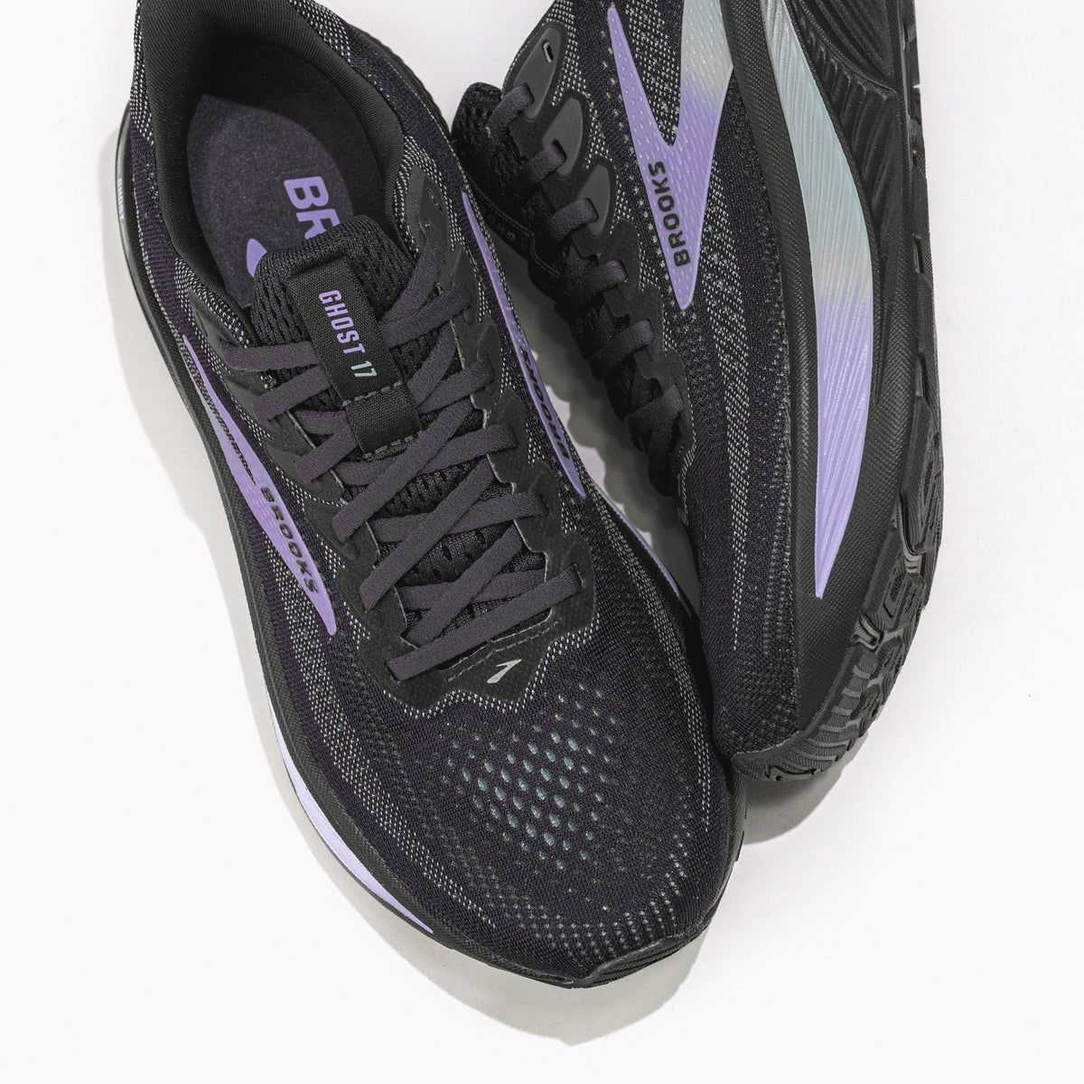 Women’s Brooks Ghost 17 Road‑Running Shoe in Grey/Clearwater/Purple