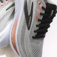 Women’s Brooks Ghost 17 Road‑Running Shoe in White/Black/Rose Gold