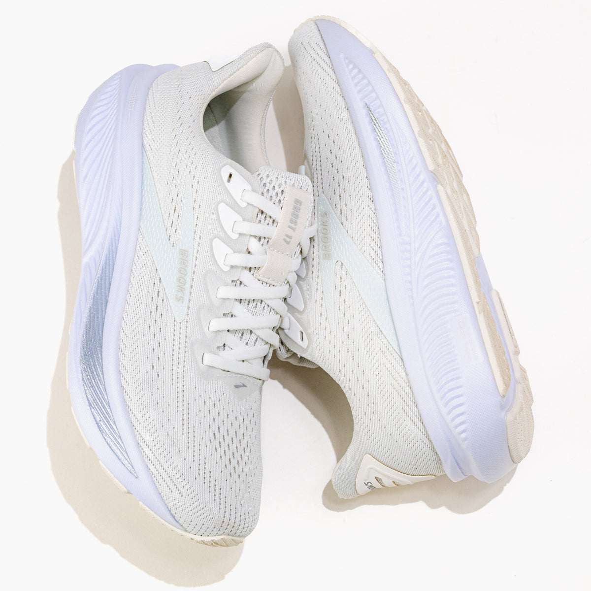 Women’s Brooks Ghost 17 Road‑Running Shoe in White/White/Grey