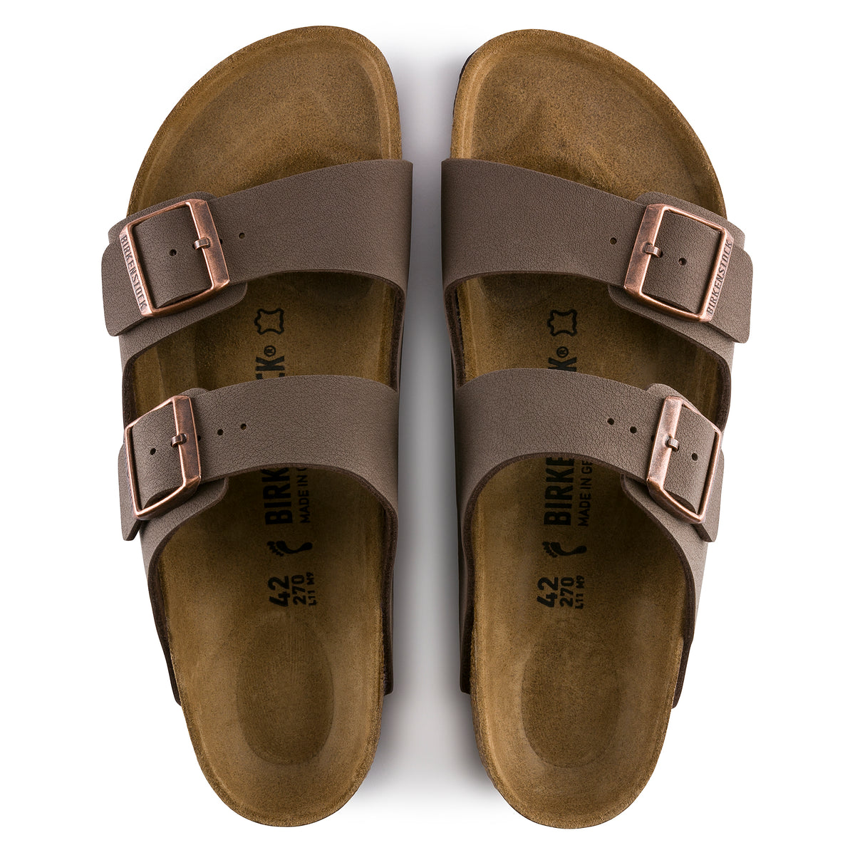 Overhead view of the sandal highlighting the suede-lined footbed and contoured shape.