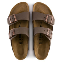 Overhead view of the sandal highlighting the suede-lined footbed and contoured shape.