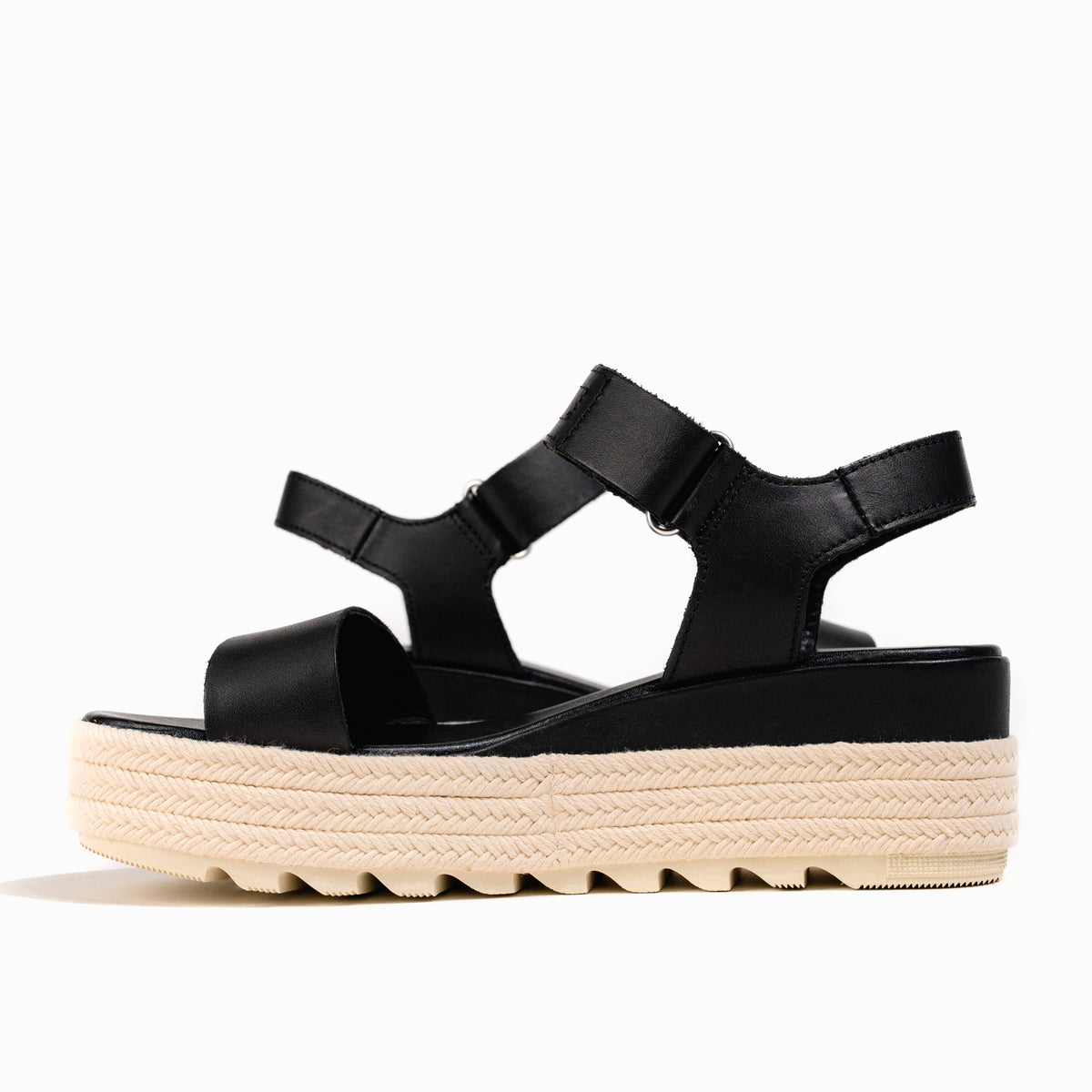 Women's SOREL Cameron Flatform Wedge Sandal in Black/Chalk