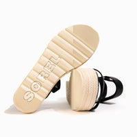 Women's SOREL Cameron Flatform Wedge Sandal in Black/Chalk