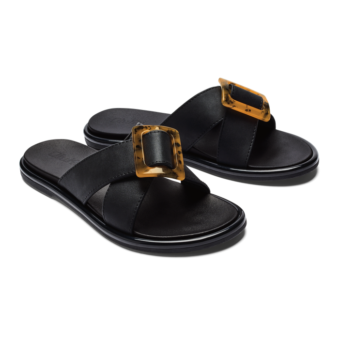 Women's Olukai La'i Slide Sandal in Black
