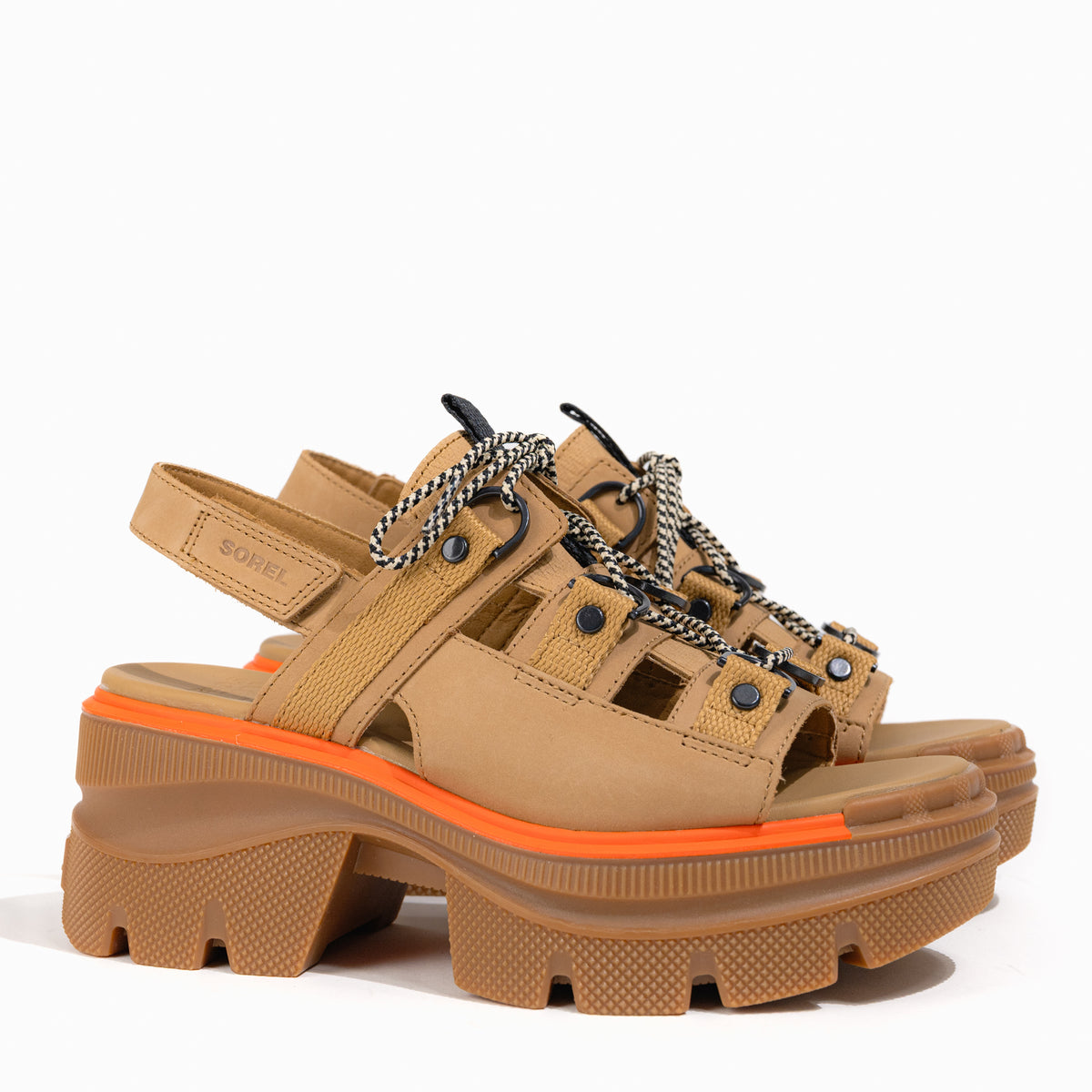 Women's SOREL Rein™ CB Lace Platform Sandal in Caribou Leather