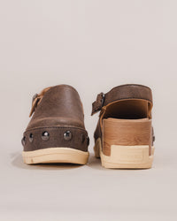 SOREL Roam'N Clog – Women's Leather Platform Clog in Canoe/Bleached Ceramic