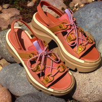 Women's SOREL Rein™ CB Lace Platform Sandal in Tuscan/Gum 16 Leather