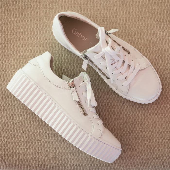 SIDE ZIP - WHITE - LEATHER