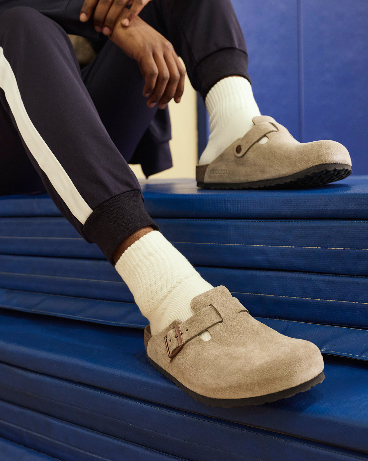 Birkenstock Boston Soft clog in Taupe Suede, featuring premium suede leather for all-day comfort. Classic slip-on style with soft footbed support. Durable, lightweight, and built for long-lasting use, perfect for men and women seeking comfort and trendiness in footwear.