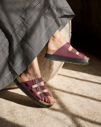 Birkenstock Florida Vegan Flex Platform Sandal in Zinfandel Birko-Flor