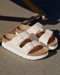 Birkenstock Arizona Flex Platform Sandal in Birko-Flor Eggshell