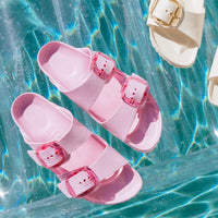 Women's Birkenstock Arizona Big Buckle Stealth EVA Sandal in Fondant Pink, water-friendly