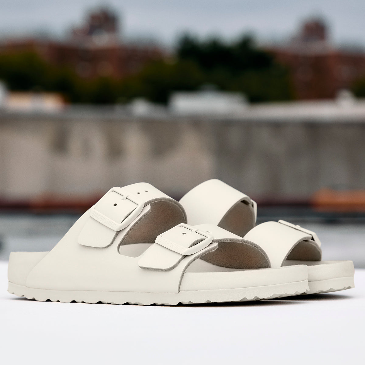 Birkenstock Arizona Exquisite Sandal in Eggshell Leather, premium sandals