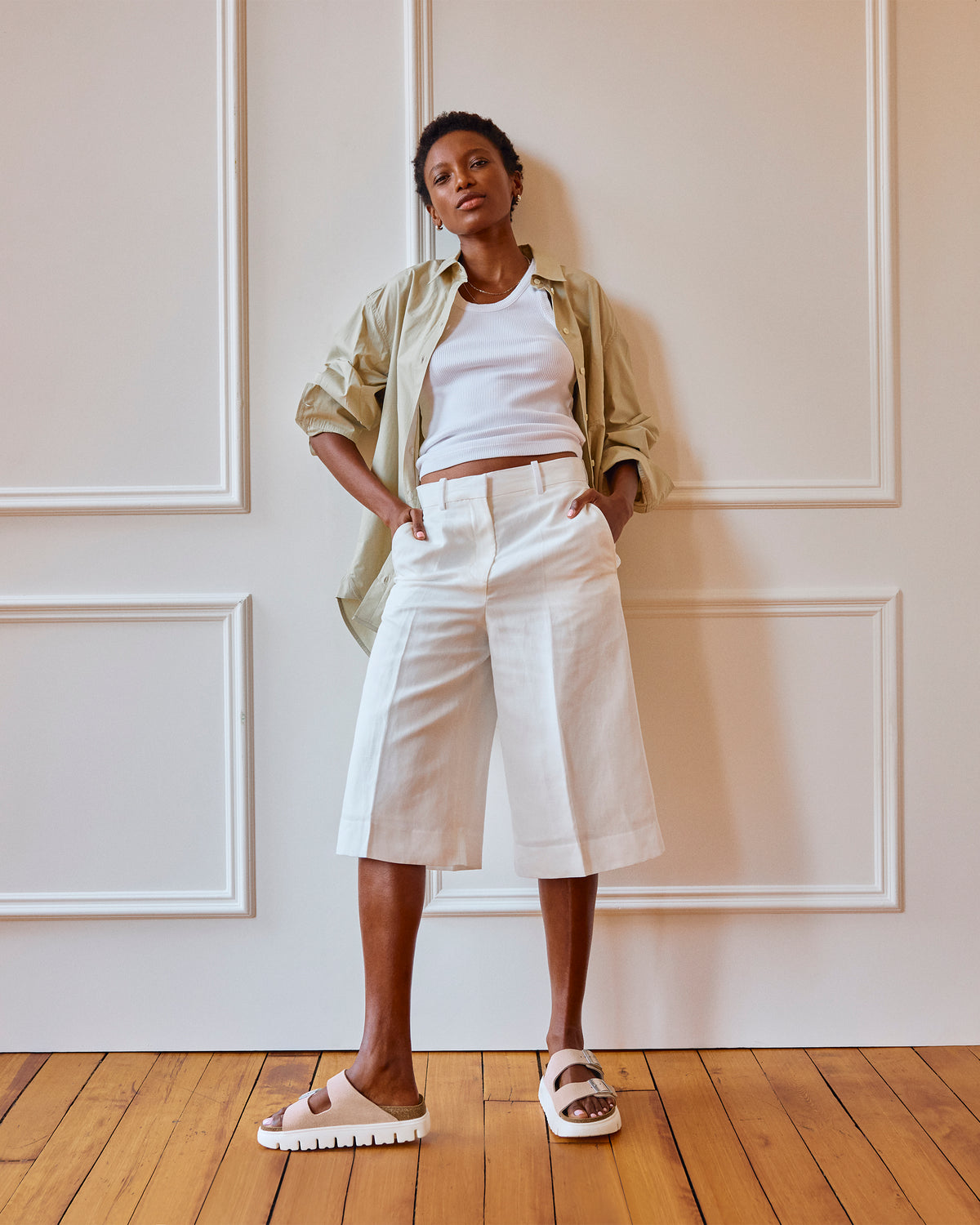 Birkenstock Arizona Chunky Platform Sandal in Light Rose Suede