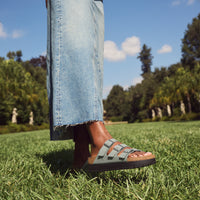 Women's Birkenstock Florida Flex Platform Sandal in Pure Sage Nubuck Leather