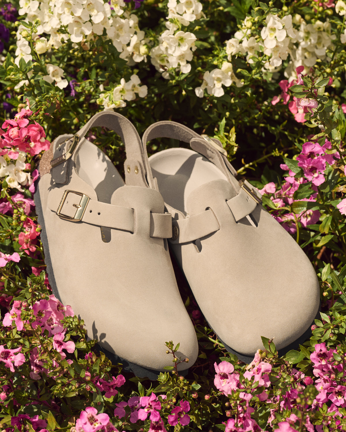 Birkenstock Tokio Hex Backstrap Clog in Sandcastle Nubuck Leather