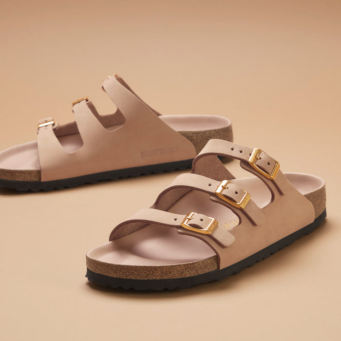 Women's Birkenstock Florida Hex Sandal in Sandcastle Nubuck Leather