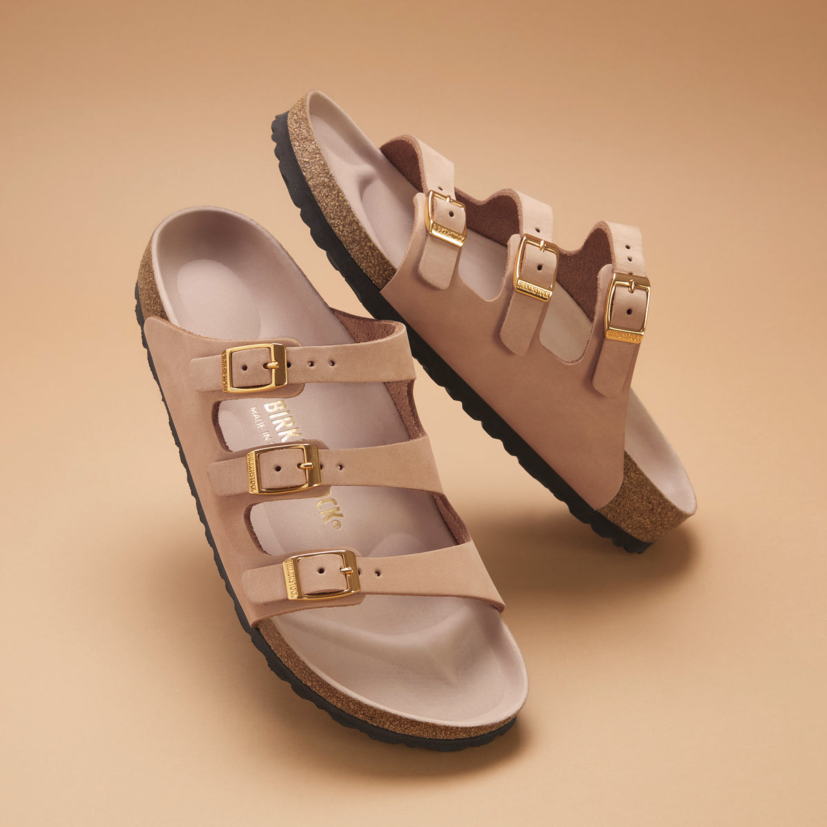 Women's Birkenstock Florida Hex Sandal in Sandcastle Nubuck Leather