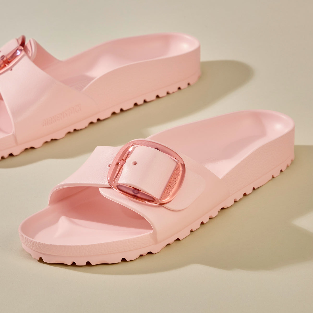 Women's Birkenstock Madrid Big Buckle EVA Slide in Light Rose 1029632