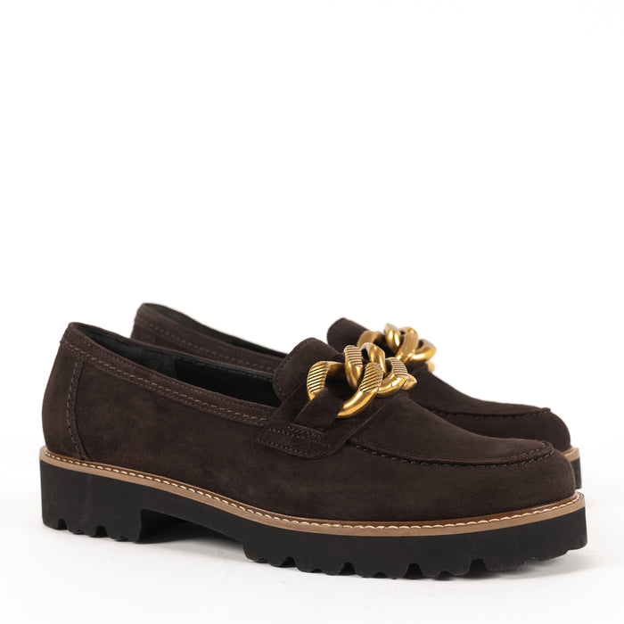 CHAIN LOAFER - CHOCOLATE - SUEDE