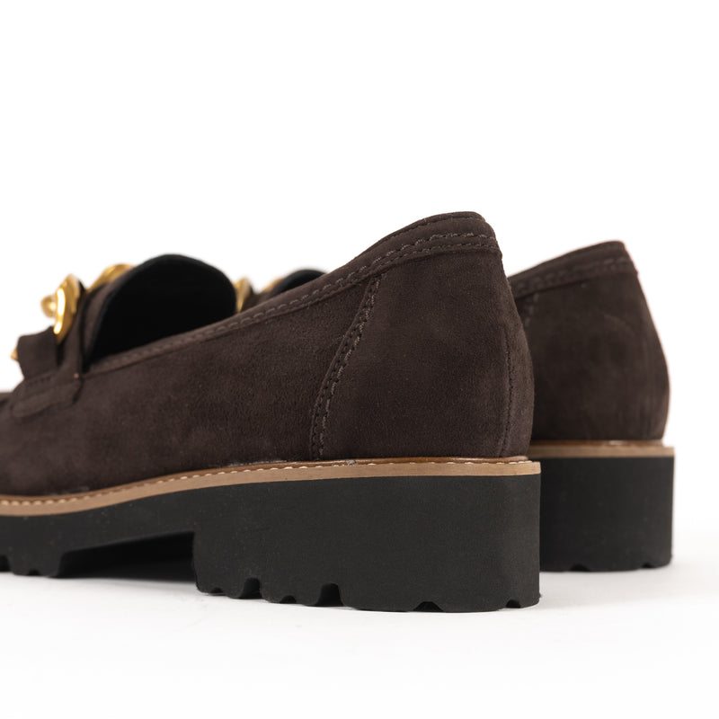 CHAIN LOAFER - CHOCOLATE - SUEDE