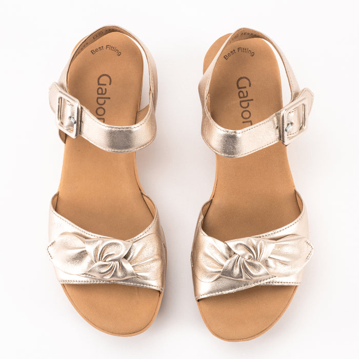 BOW WEDGE - METAL - LEATHER