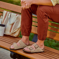 Birkenstock Arizona Sandal in Taupe Suede Leather - Unisex