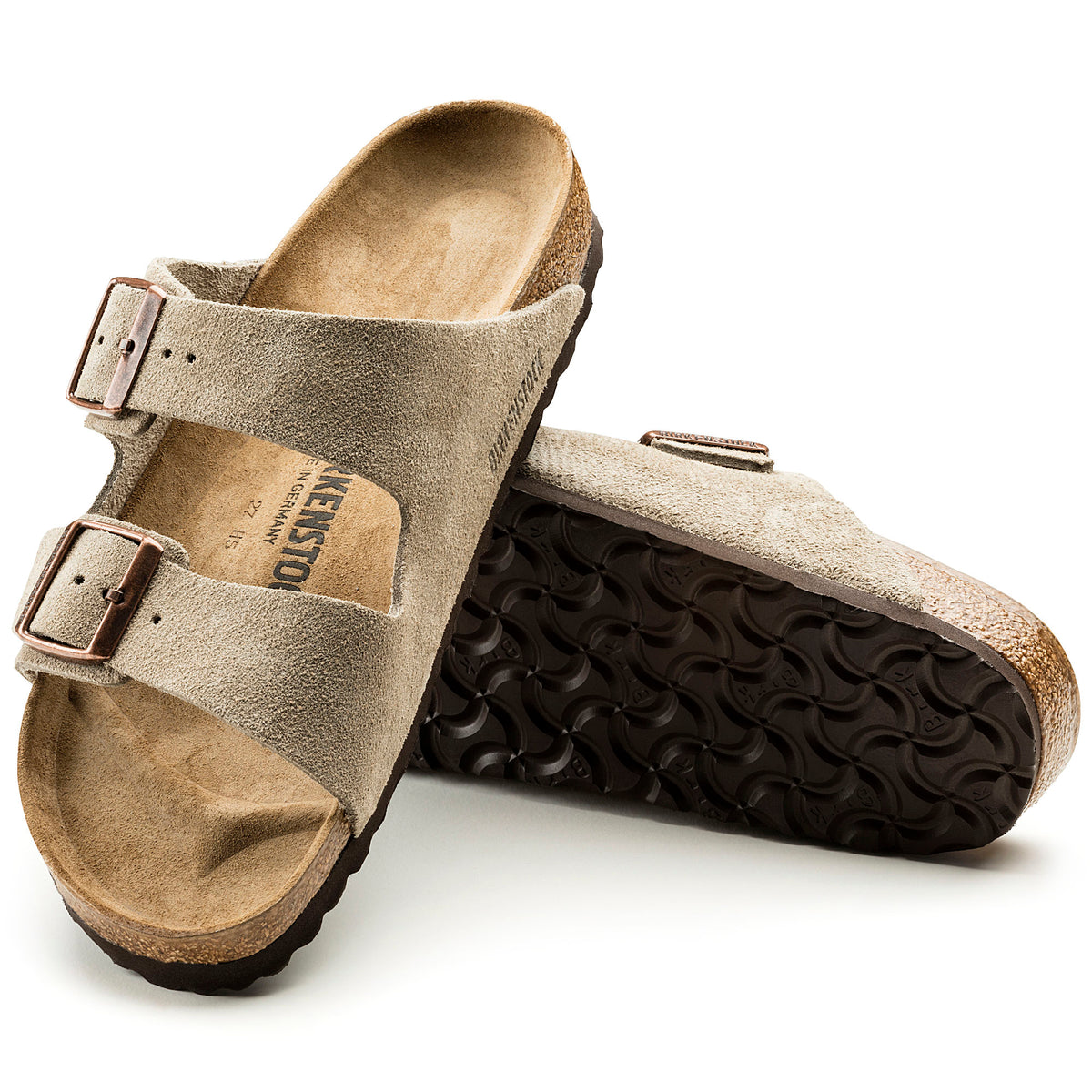 Birkenstock Arizona Sandal in Taupe Suede Leather - Unisex