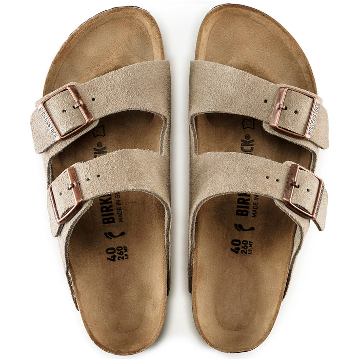 Birkenstock Arizona Sandal in Taupe Suede Leather - Unisex
