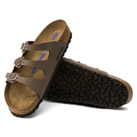 Women's Birkenstock Florida Soft Sandals in Mocha Birkibuc Birko-Flor Nubuck 0053881