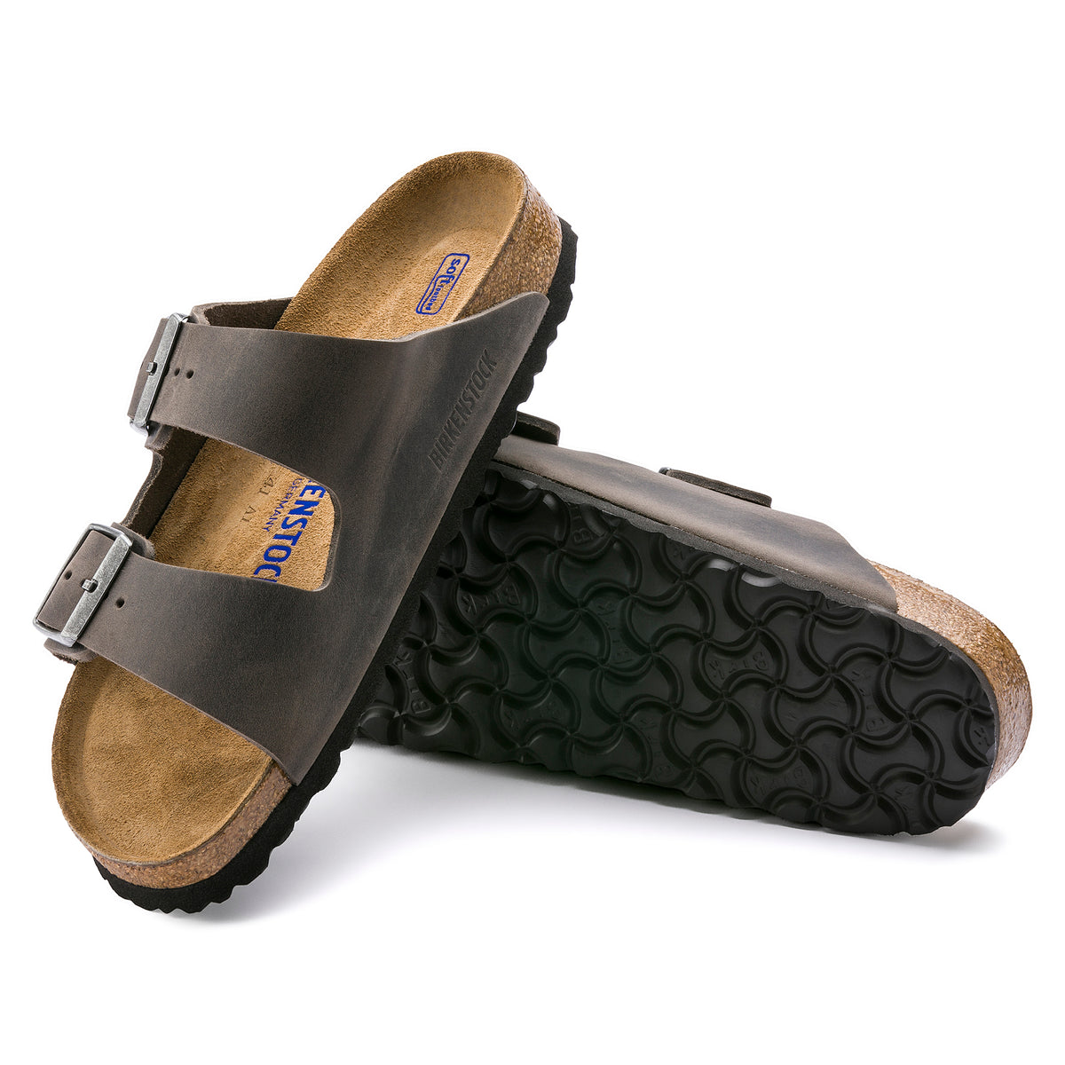 Birkenstock Arizona Soft Footbed in Iron Oiled Leather