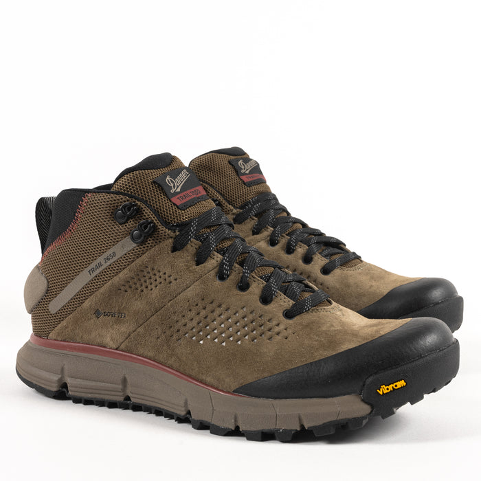 Side detail of the Men's Trail 2650 Mid GTX Waterproof Boot in Dusty Olive Suede Leather