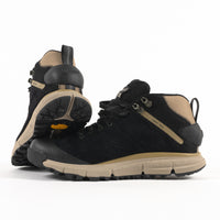 Heel detail view of the Women's Danner Trail 2650 Mid GTX Hiking and Trail Waterproof Boot in Black Nubuck Leather