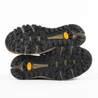 Slip-resistant Vibram sole on the Women's Danner Trail 2650 Mid GTX Hiking and Trail Waterproof Boot in Black Nubuck Leather