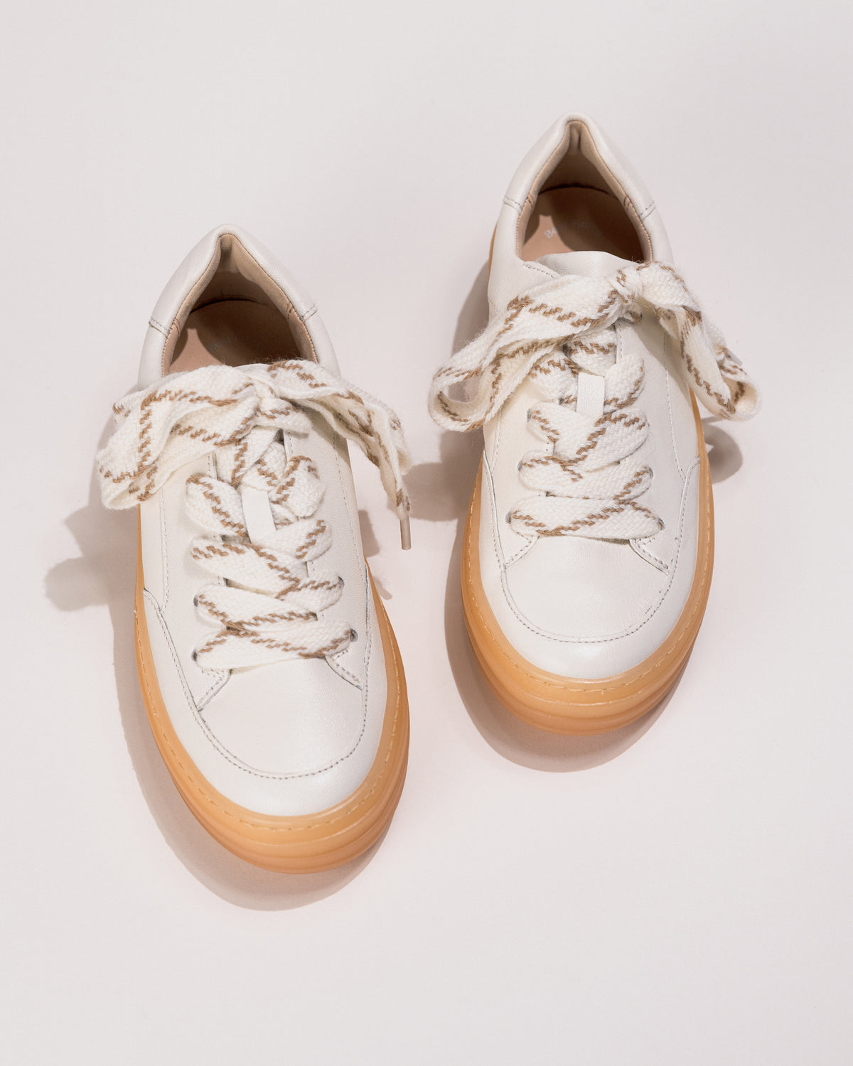 Overhead view of the Gabor Chunky Platform in White Leather – Women’s Sneaker