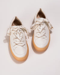 Overhead view of the Gabor Chunky Platform in White Leather – Women’s Sneaker