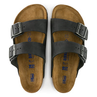 Birkenstock Arizona Soft Sandal in Black Oiled Leather