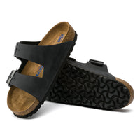 Birkenstock Arizona Soft Sandal in Black Oiled Leather
