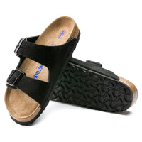 Birkenstock Arizona Soft Sandal in Black Suede - Unisex