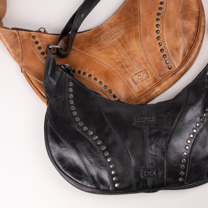 BED|STU Megara Saddle Shoulder Bag in Black Leather